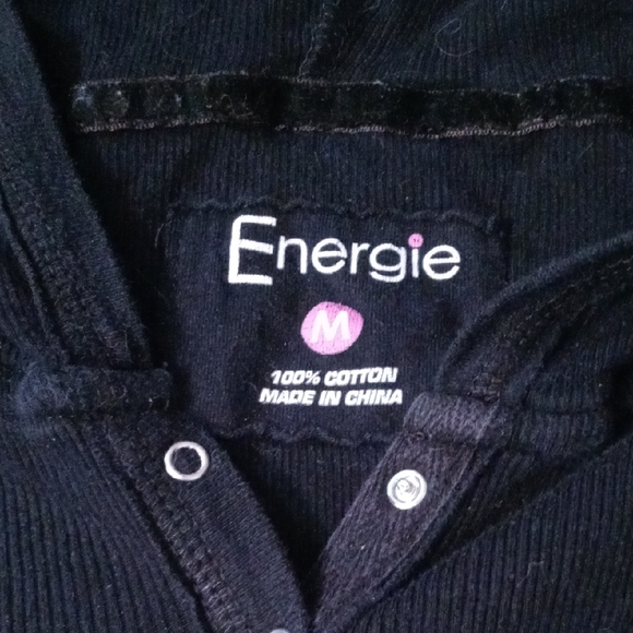 Energie Black Hoodie with Artistic Blue and Green Patterns - Picture 2 of 4